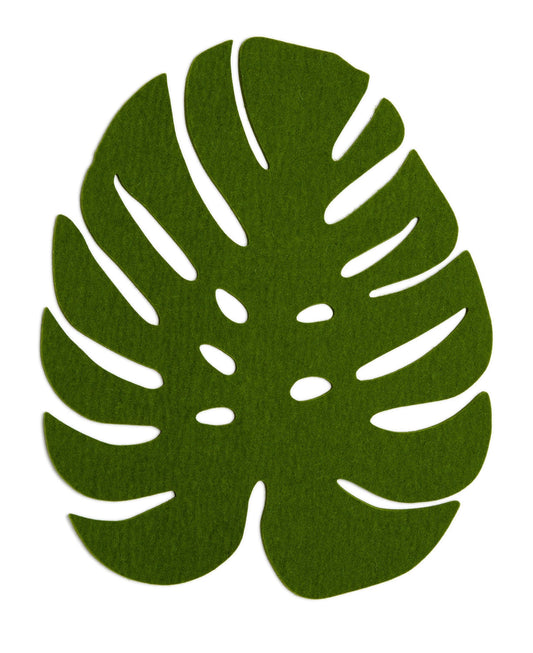 Wool Monstera Trivet- Loden Green