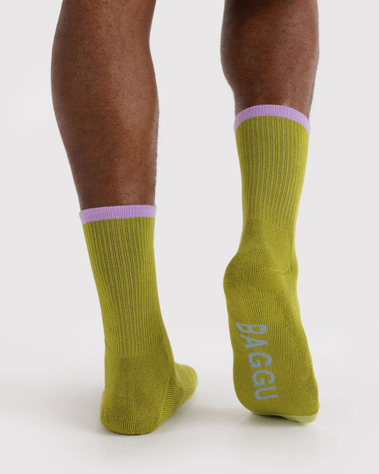 RIBBED SOCKS - OLIVE MIX