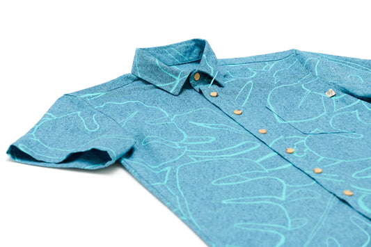 Abstract Monstera Linen Malibu