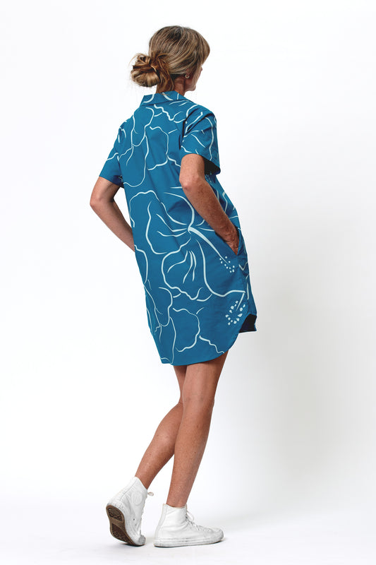Downtown Shirt Dress - Waialua Aegean