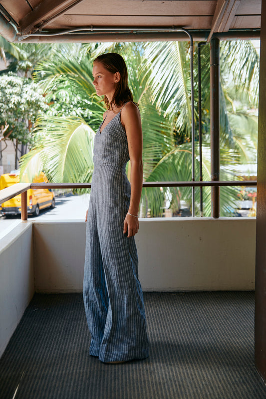 Wide Leg Jumpsuit - Shale