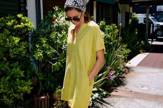 Mini Kaftan - Hand Dyed Chartreuse