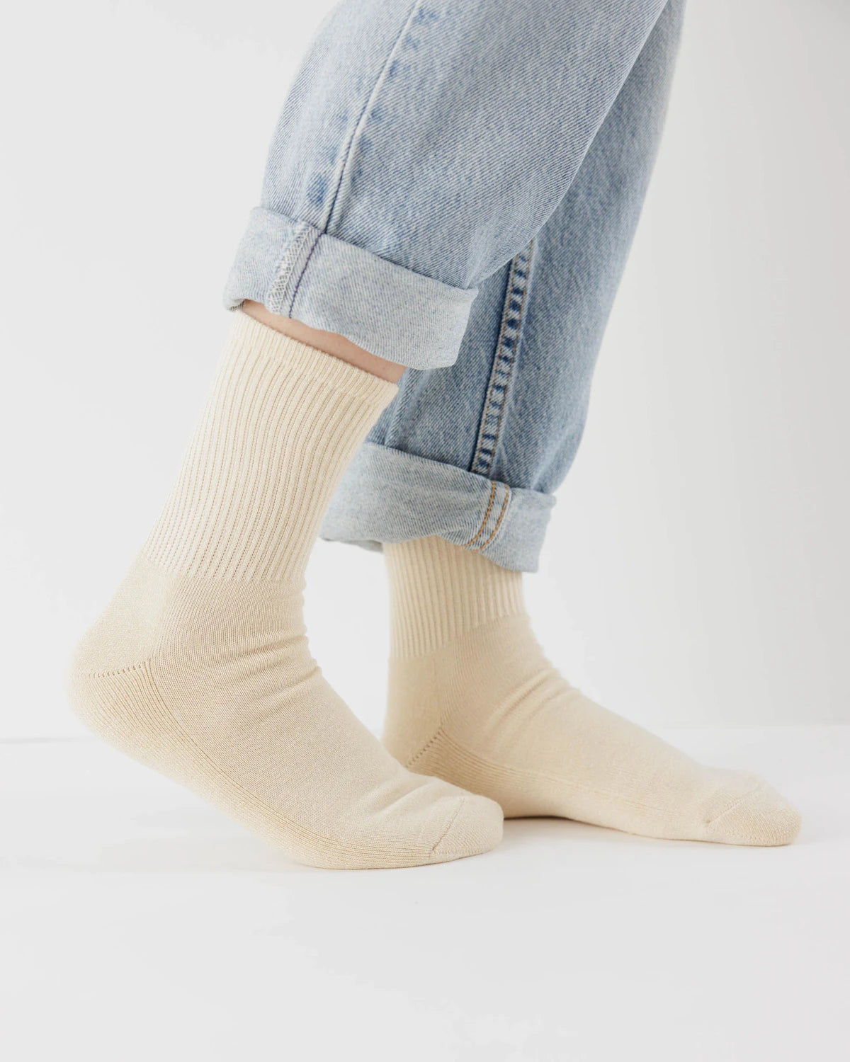 RIBBED SOCKS - ECRU