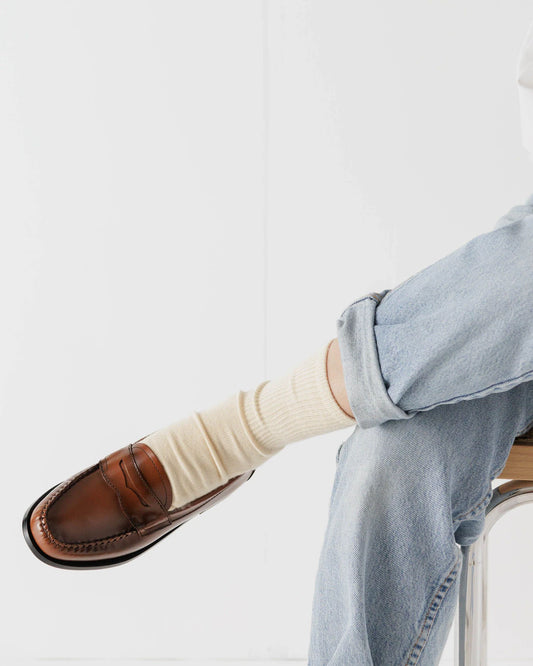 RIBBED SOCKS - ECRU