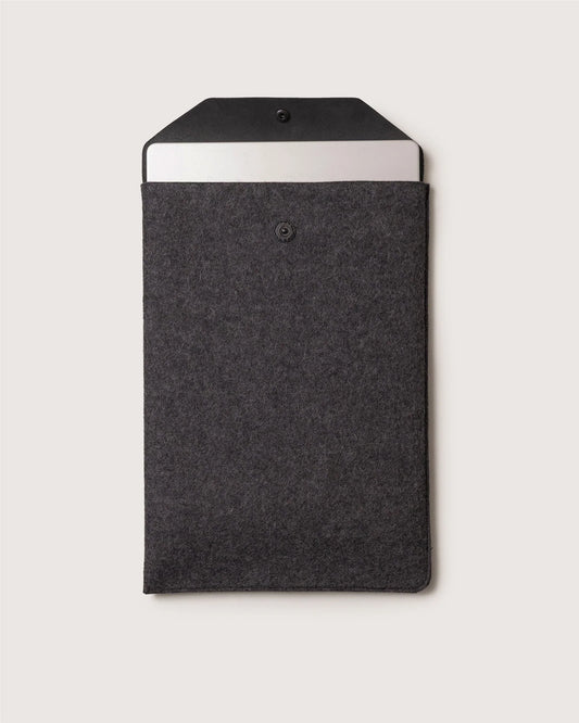 Merino Wool Laptop Sleeve - Charcoal Black