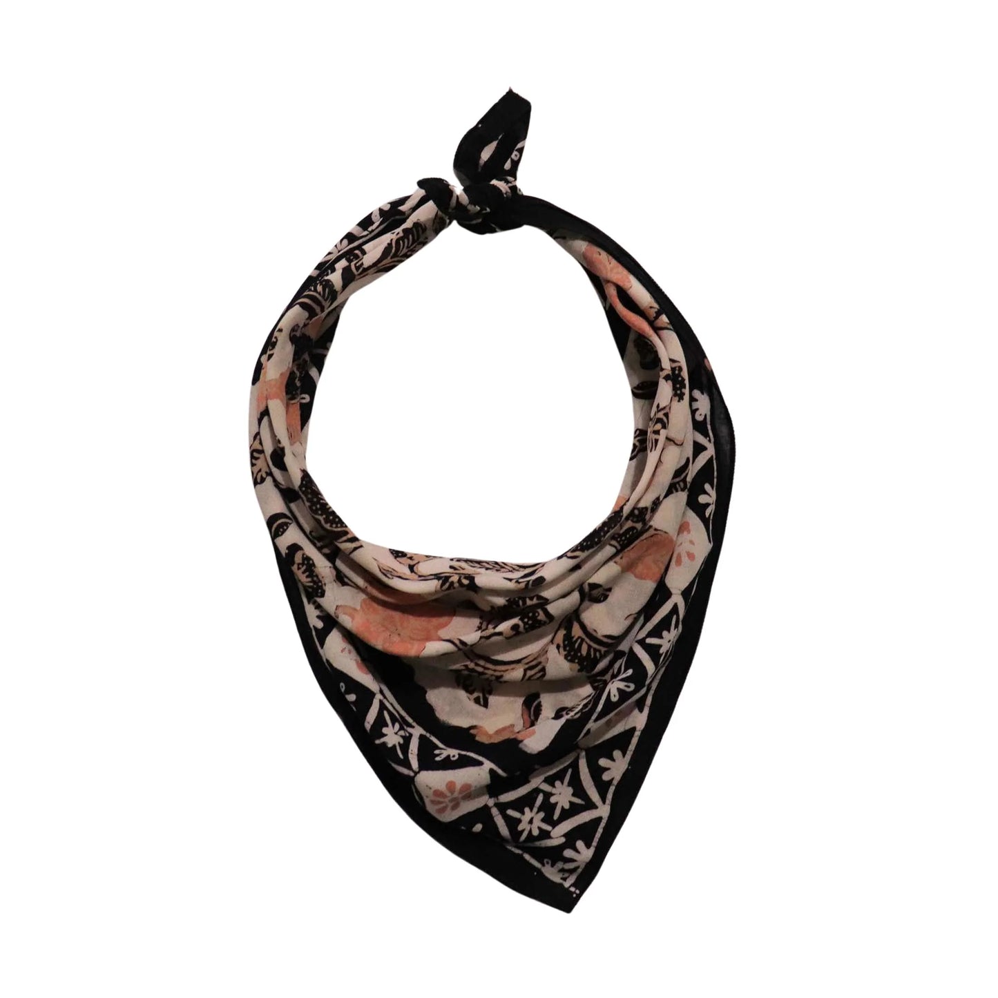 Batik Bandana - Citrus Noir Peach Orange Black