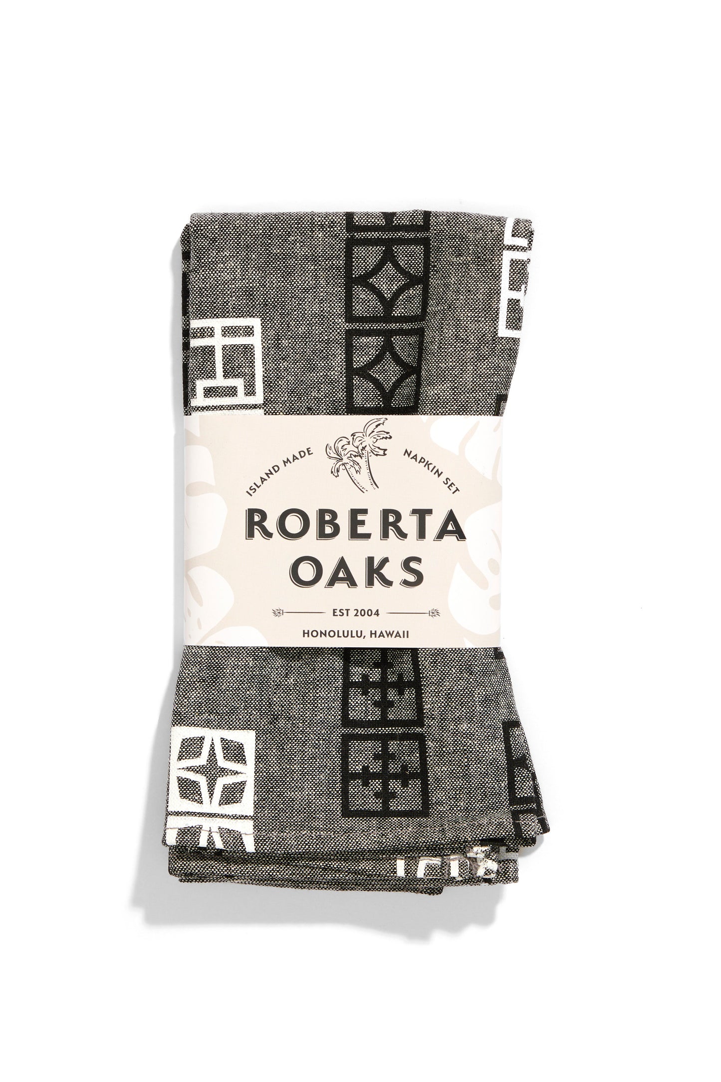 Breeze Block Napkin Set - Black