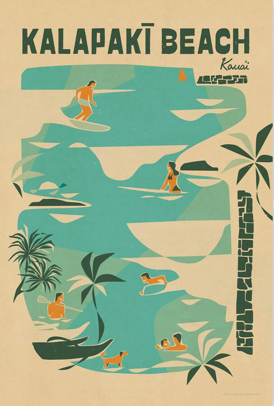 Kalapaki Beach Travel Print by Nick Kuchar