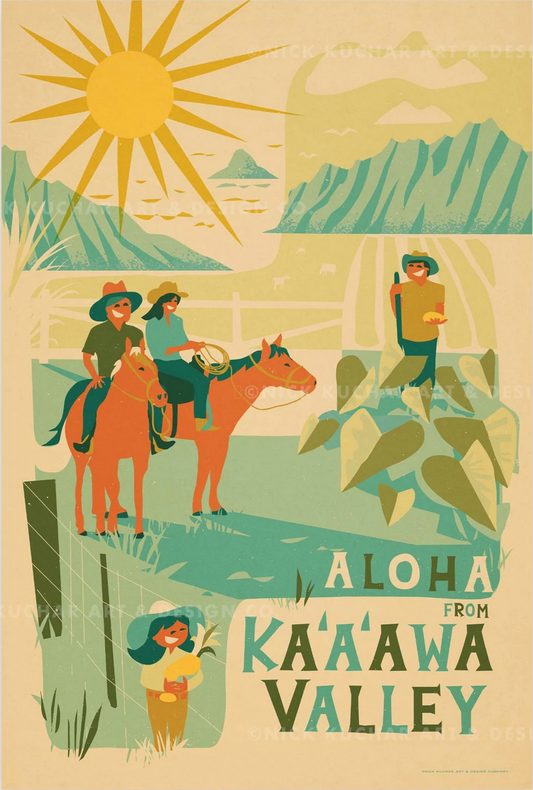 Ka'a'awa Travel Print by Nick Kuchar