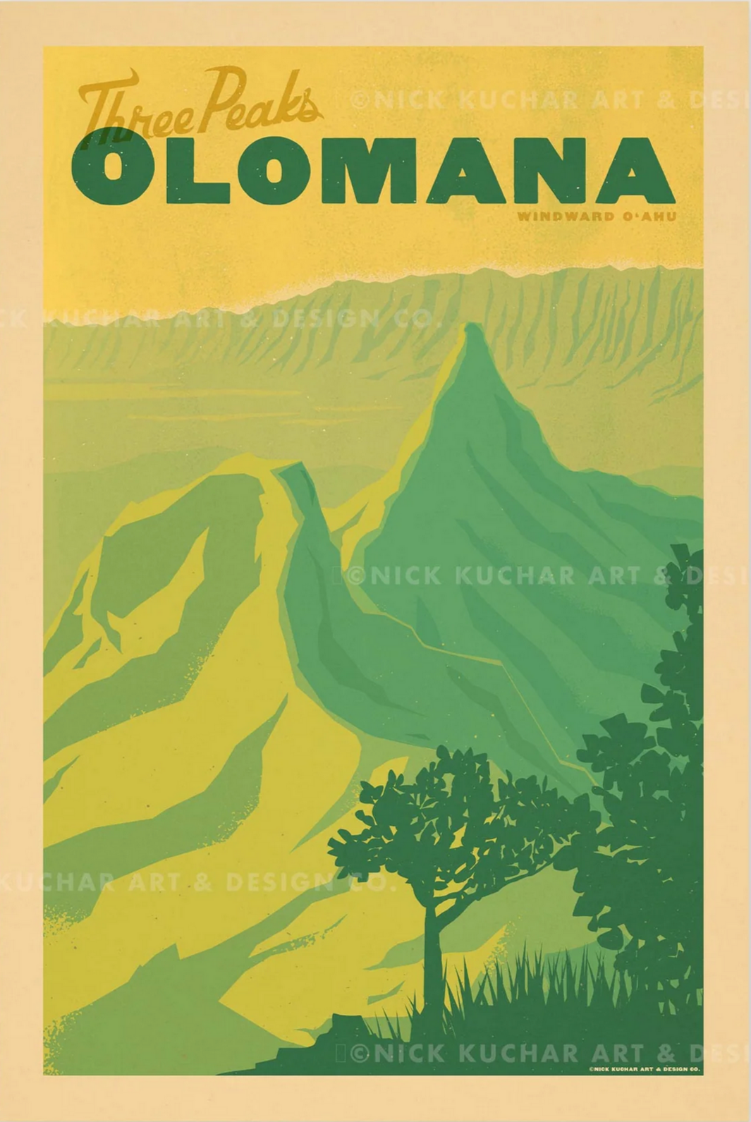 Olomana Travel Print by Nick Kuchar