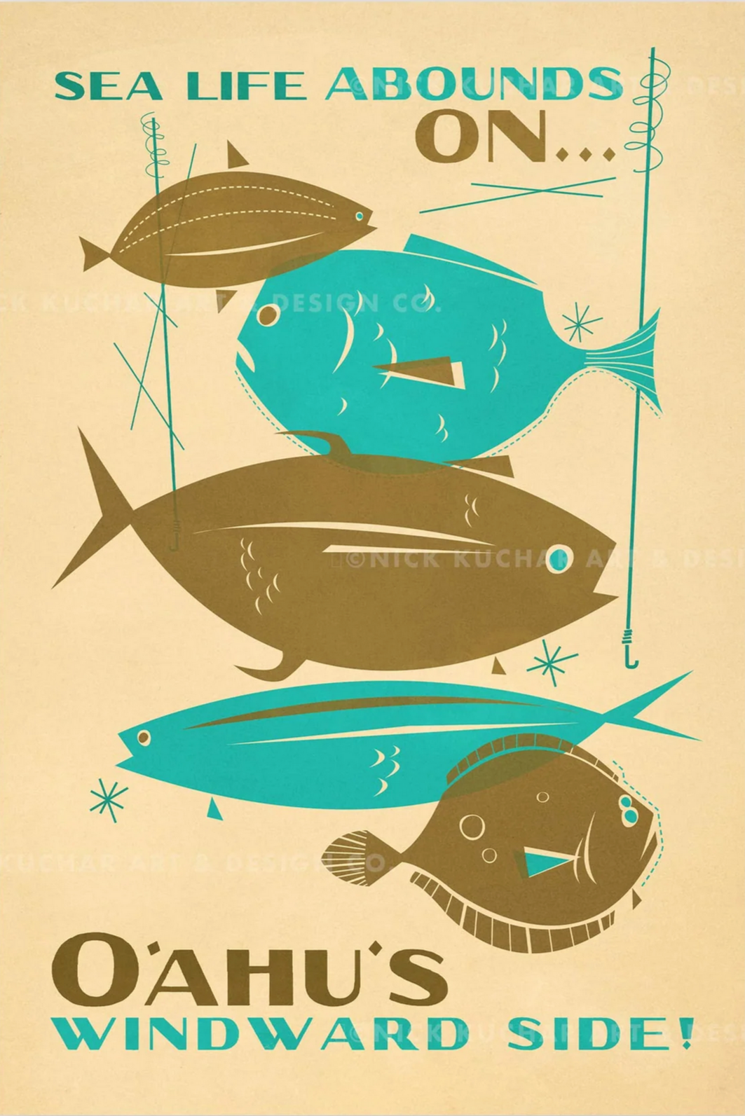 Sea Life Abounds Travel Print by Nick Kuchar
