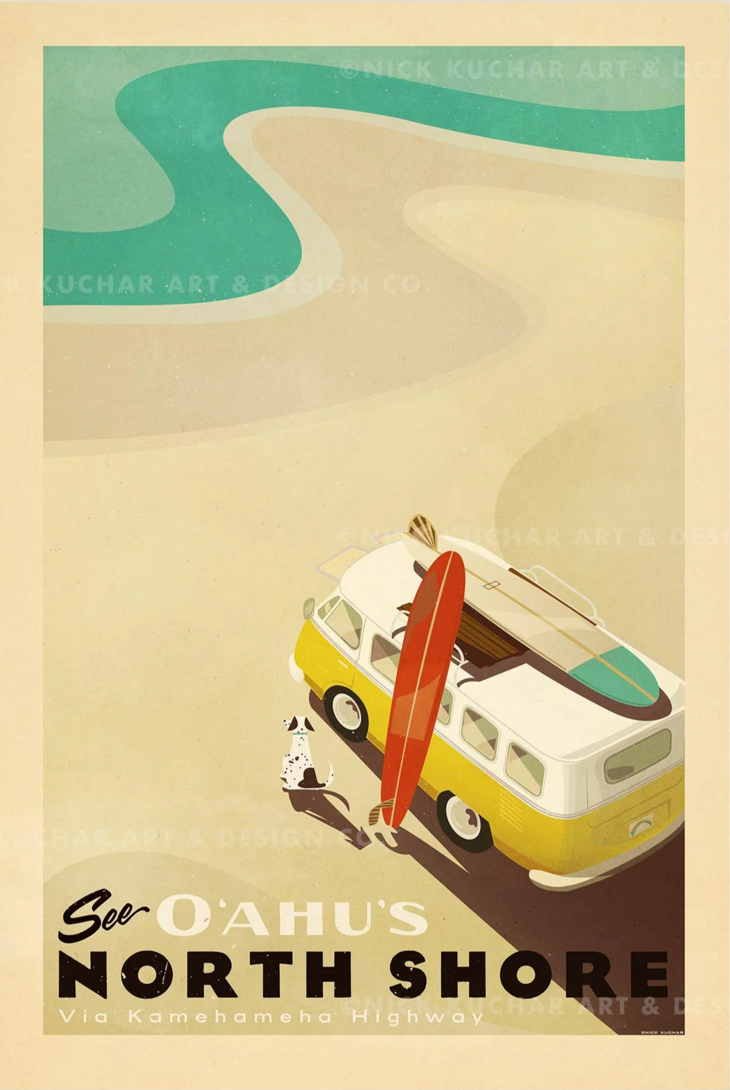 See Oahu's North Shore Travel Print by Nick Kuchar