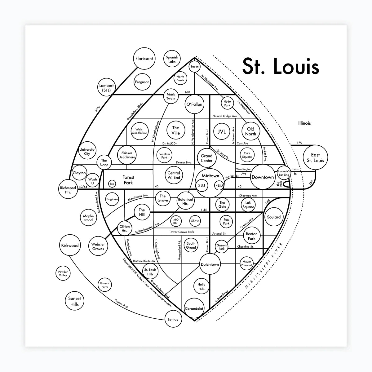 St. Louis Letterpress Print