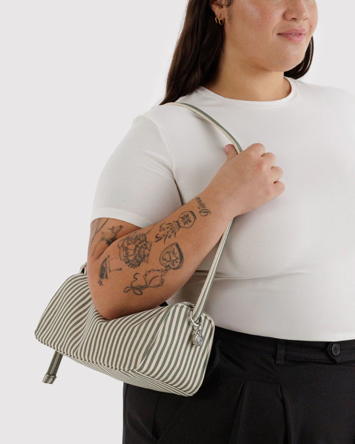 NYLON LOAF BAG - SAGE STRIPE