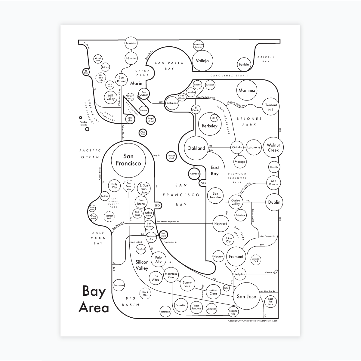 Bay Area Letterpress Print