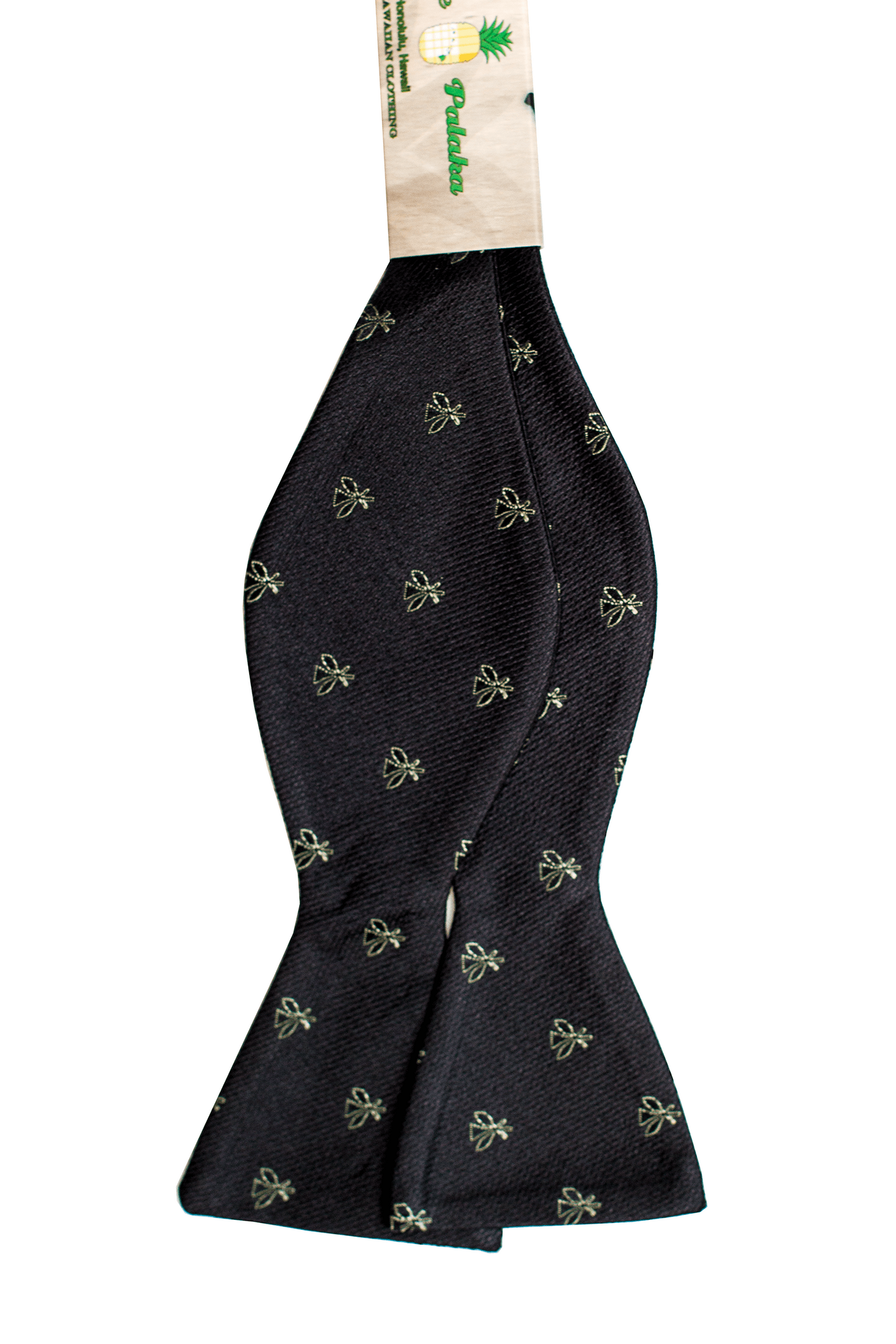 Kanaka Maoli Ghost Black Self-tie Silk Bowtie