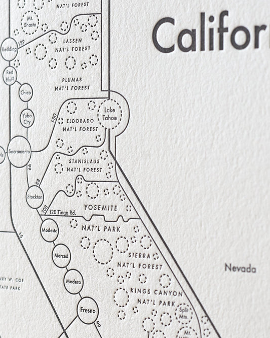 California Letterpress Print