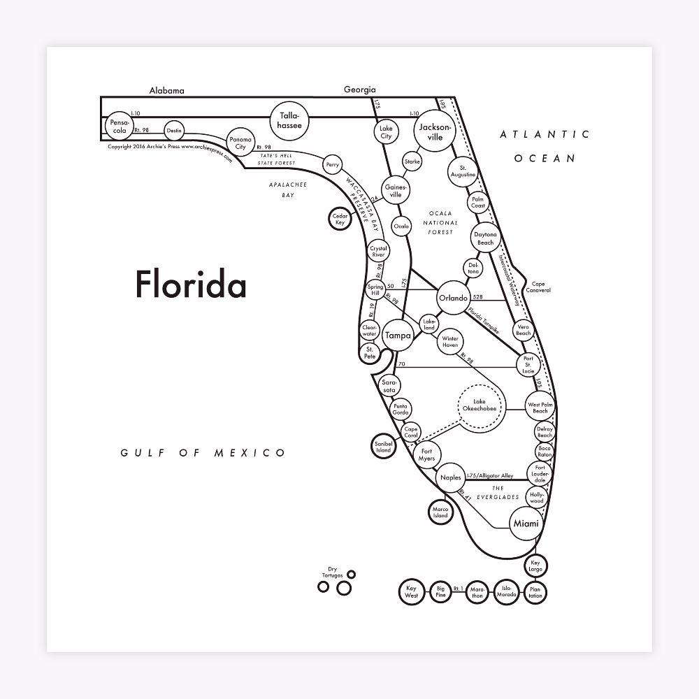 Florida Letterpress Print
