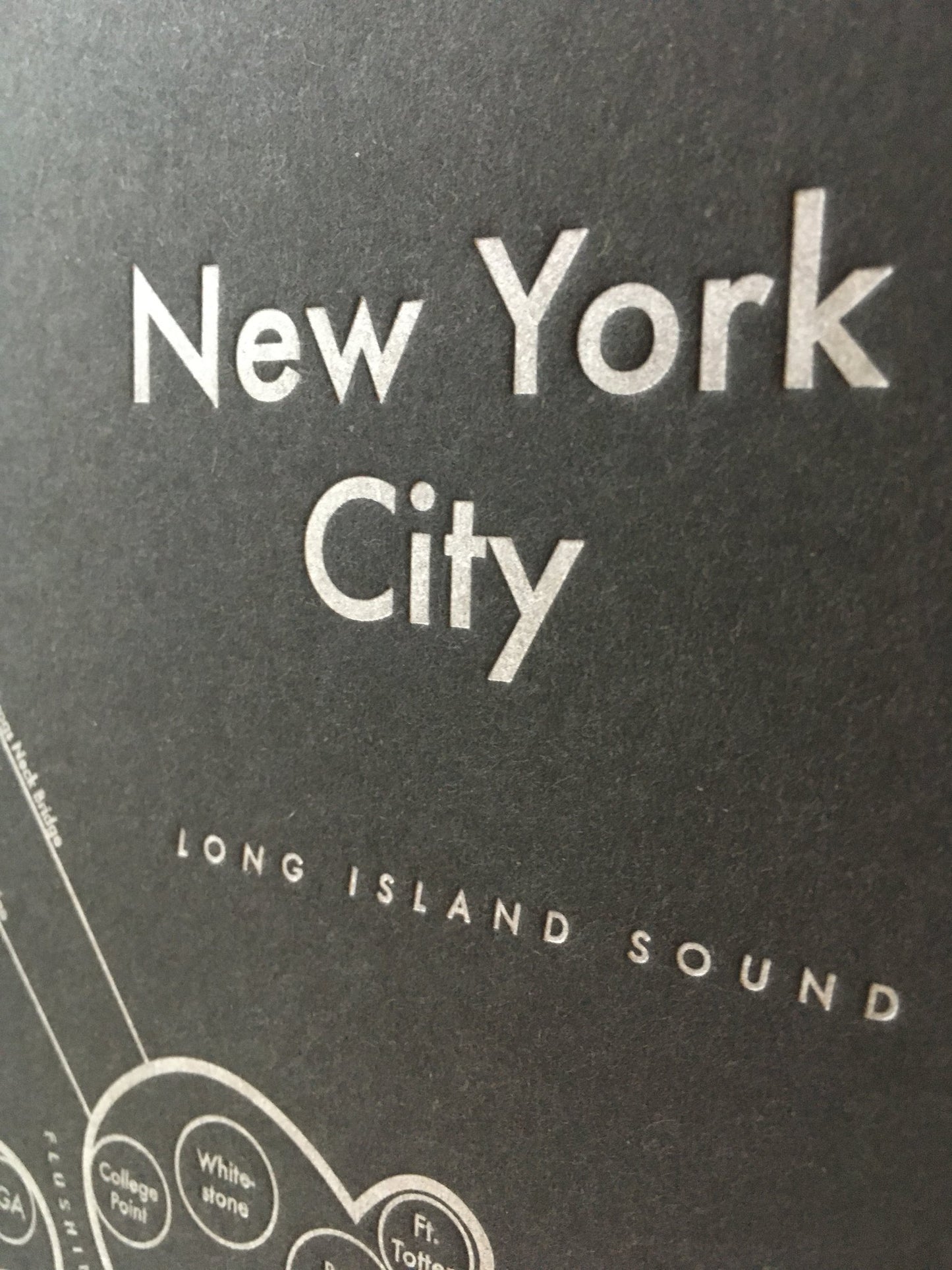 New York City Silver Letterpress Print