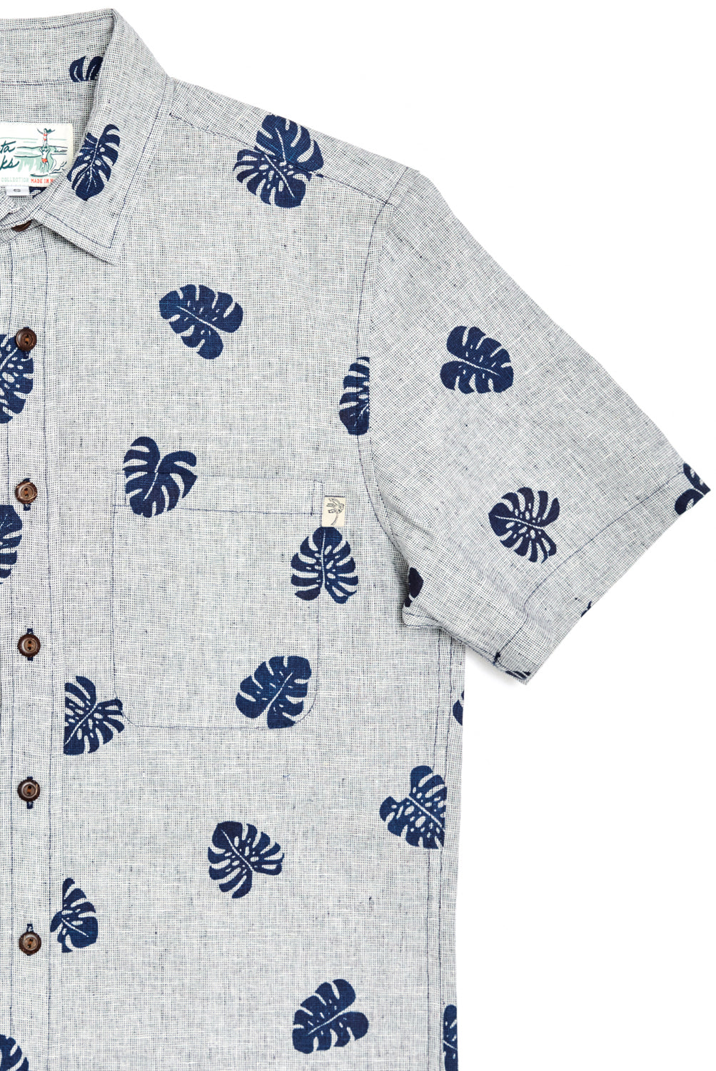 Indigo Monstera Linen