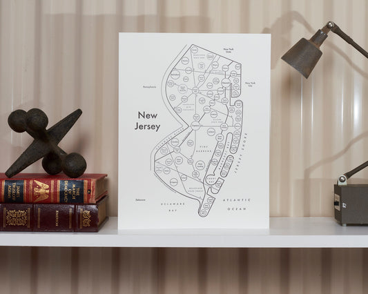New Jersey Letterpress Print