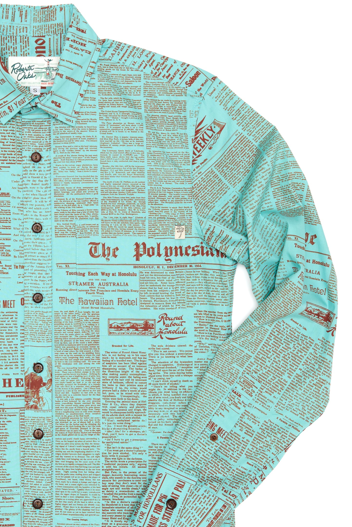 Old News Teal Long Sleeve