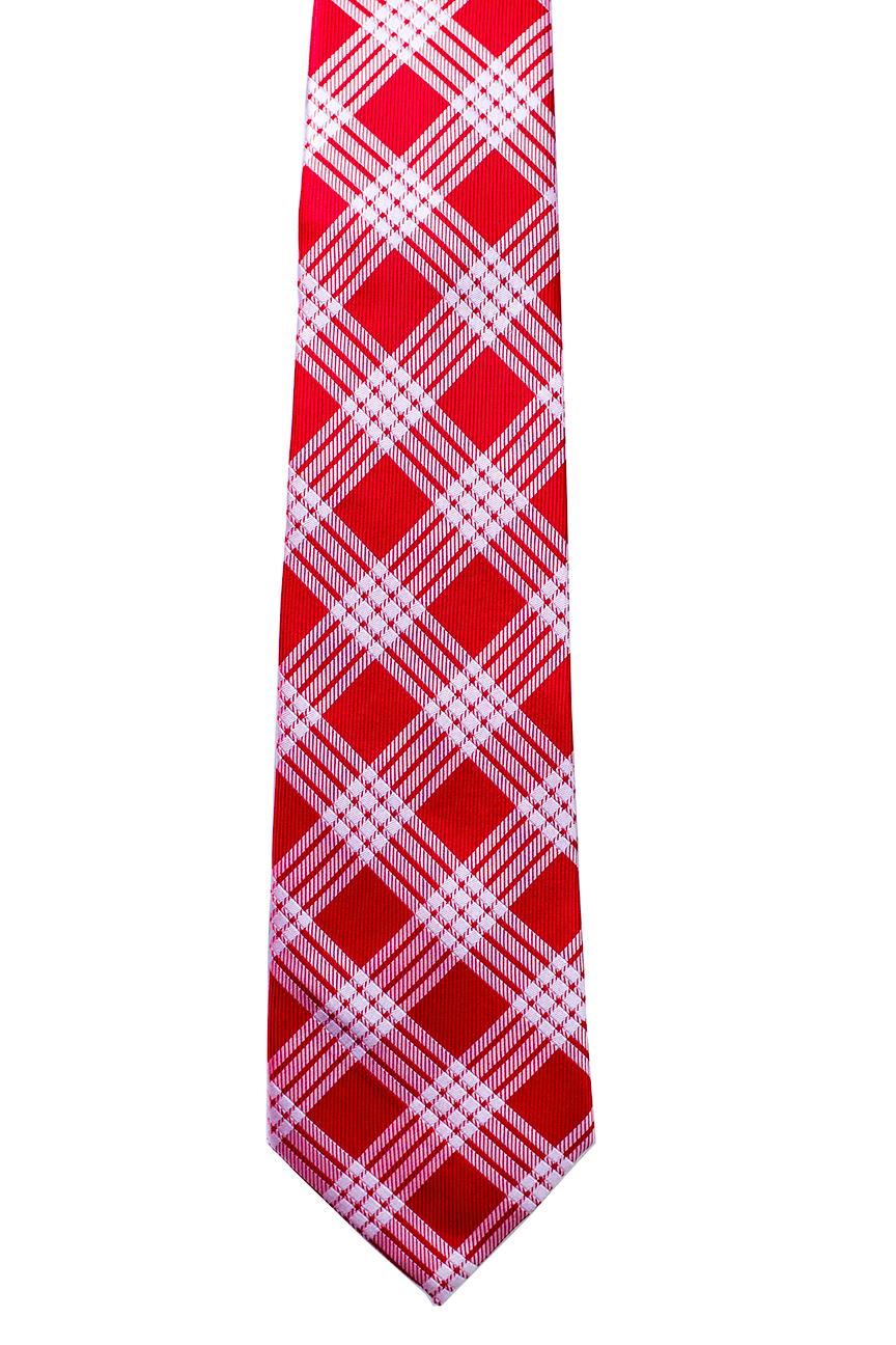 Palaka Red & White Modern Tie