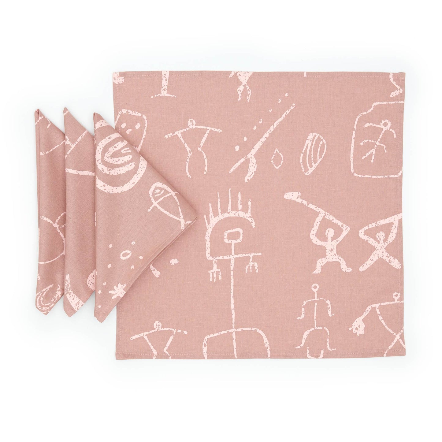 Petroglyph Linen Napkin Set - Blush