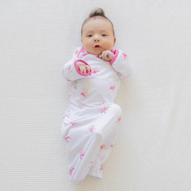 Plumeria Layette Gown - One Size