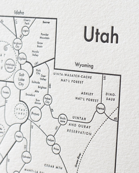 Utah Letterpress Print