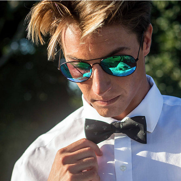 Kanaka Maoli Ghost Black Self-tie Silk Bowtie