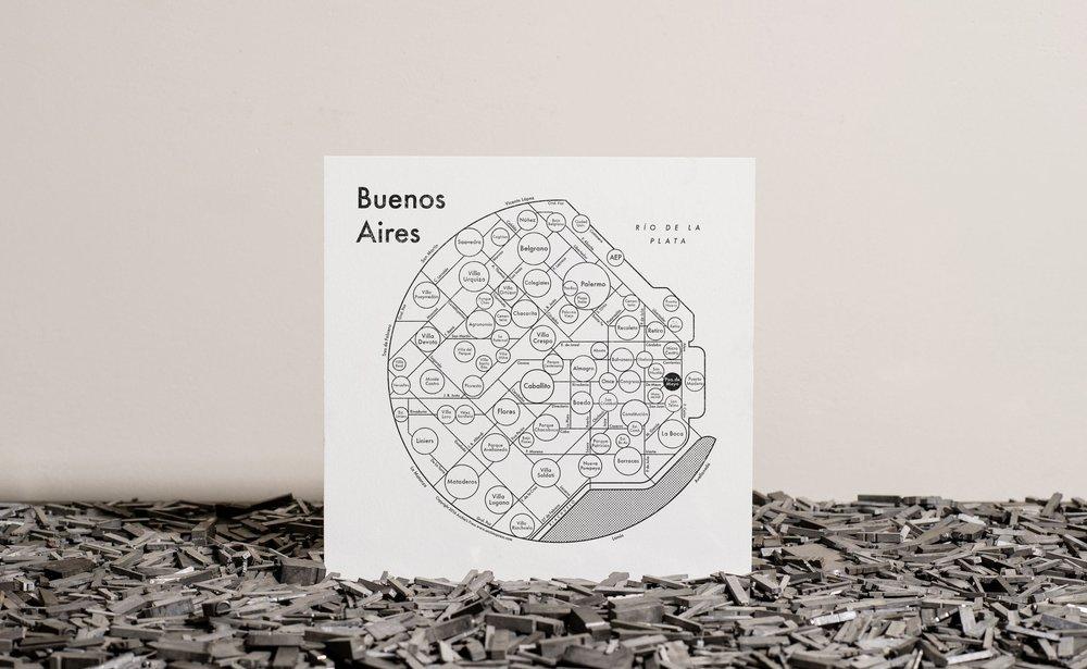 Buenos Aries Letterpress Print