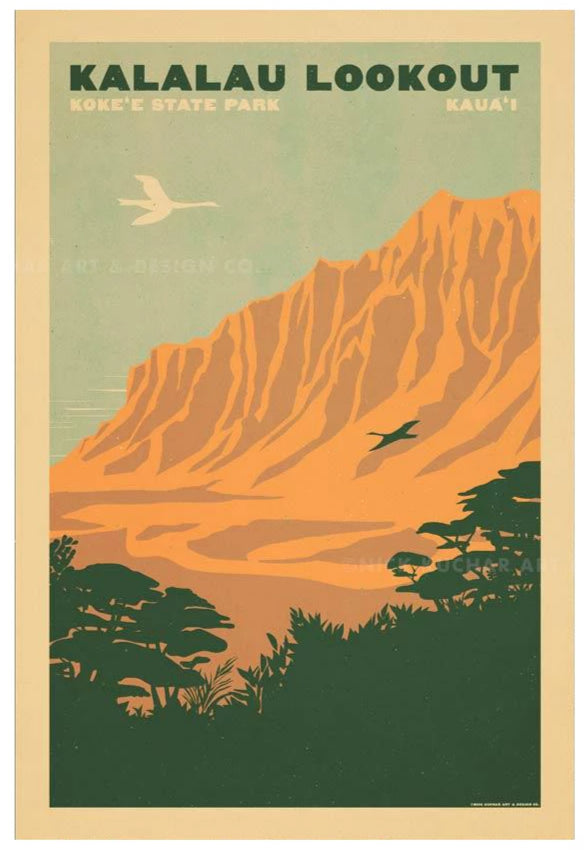Kalalau Lookout Travel Print by Nick Kuchar