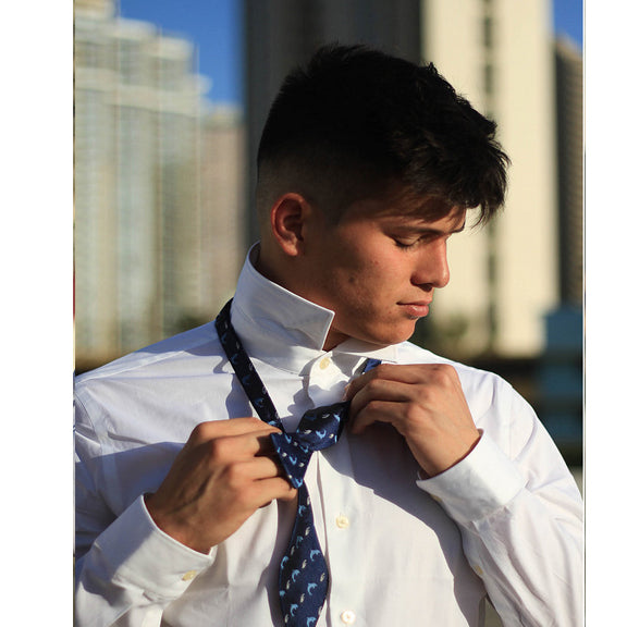 Nai'a Dark Blue Self-tie Bowtie