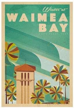 Waimea Bay Travel Print by Nick Kuchar