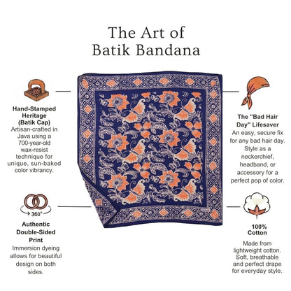 Batik Bandana - Passion Flutter Blue Peach