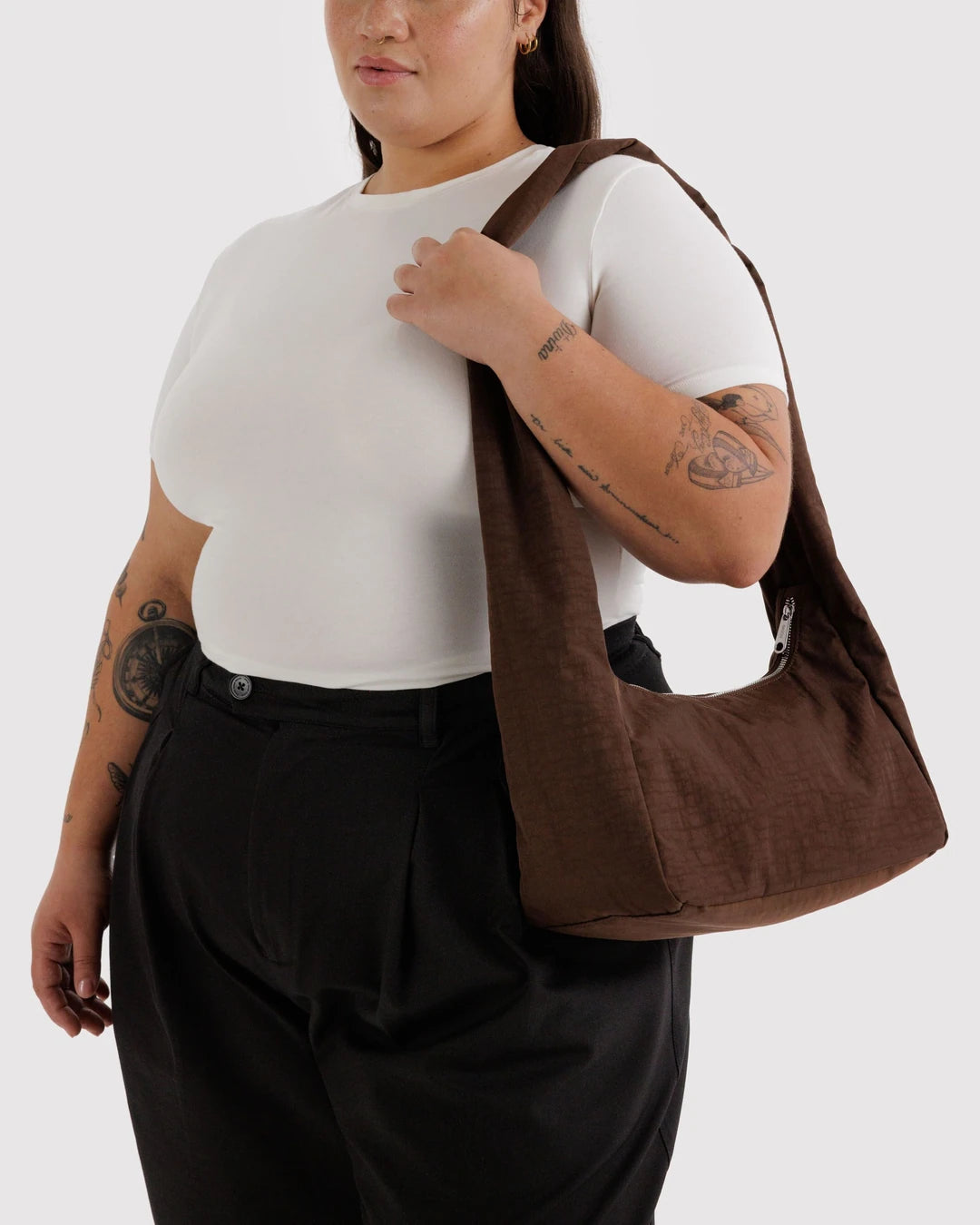 NYLON MERINGUE BAG - COFFEE