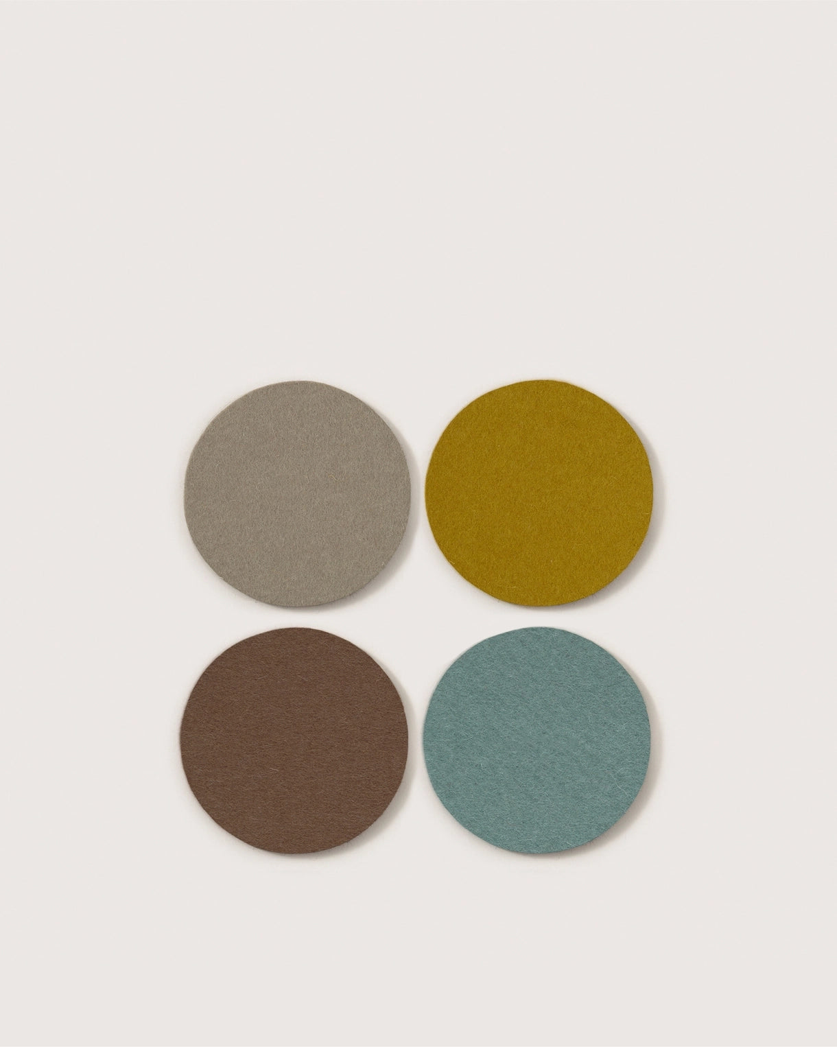 Merino Wool Round Coaster Multi 4 Pack - Fog