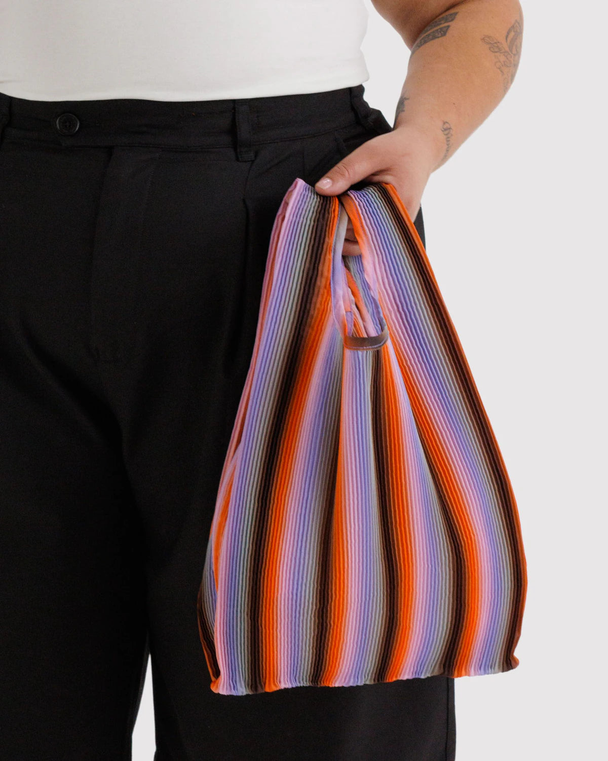 PLEATED BAGGU - GRADIENT STRIPE POPPY & LILY