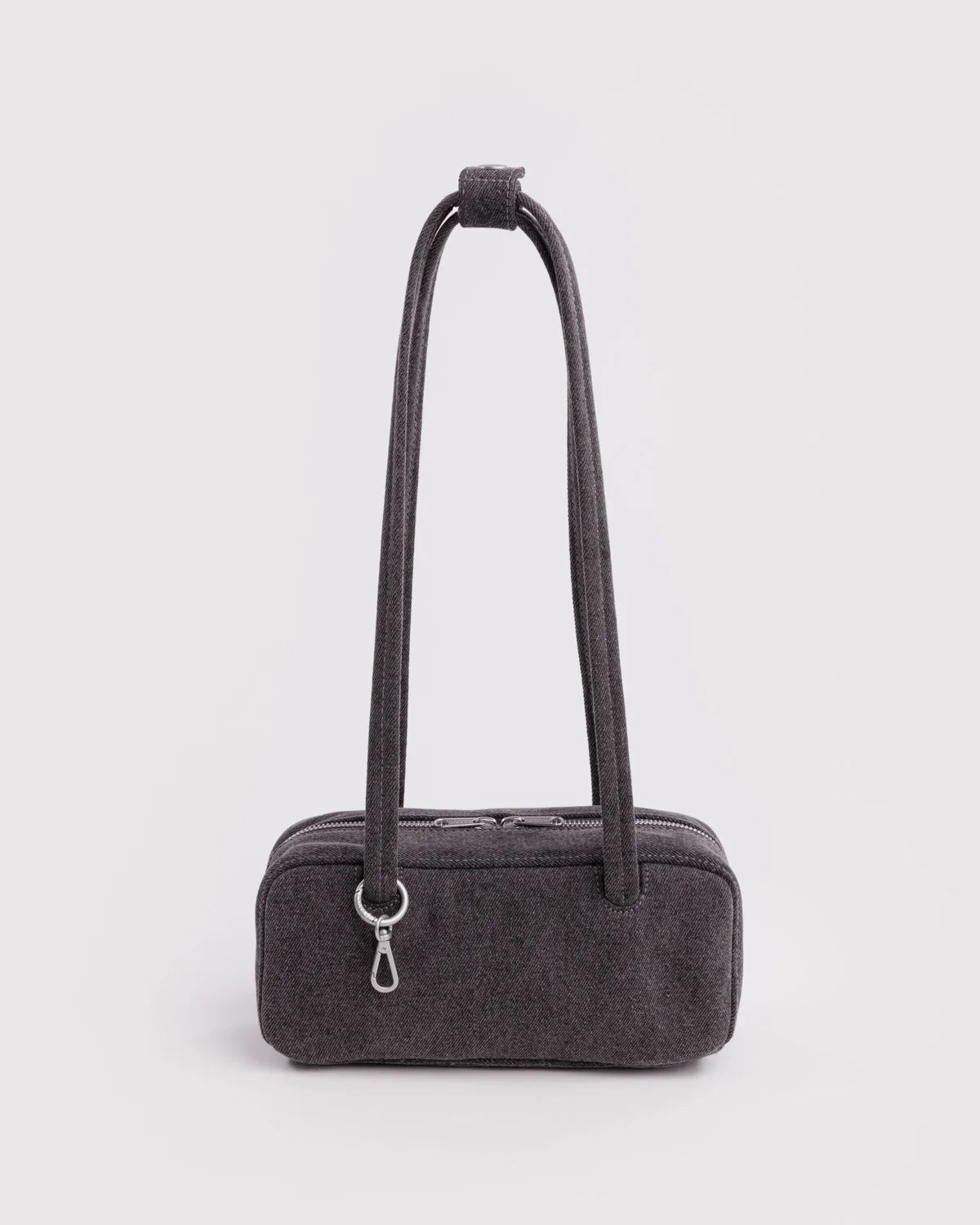SMALL NYLON BOWLER BAG - WASHED BLACK DENIM