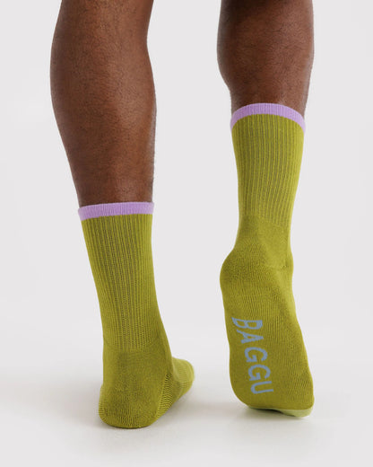 RIBBED SOCKS - OLIVE MIX