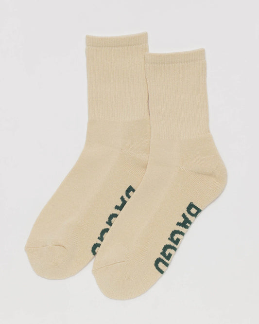 RIBBED SOCKS - ECRU