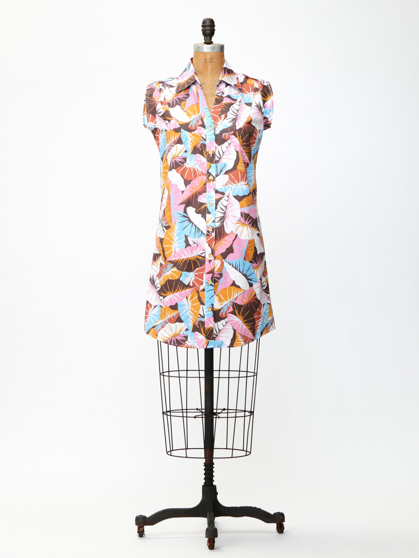 Shirtdress Camoleaf Pink + Mustard