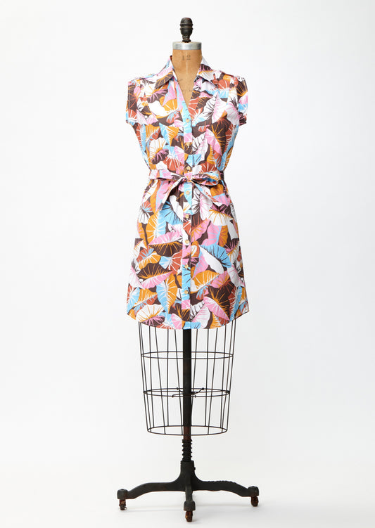 Shirtdress Camoleaf Pink + Mustard