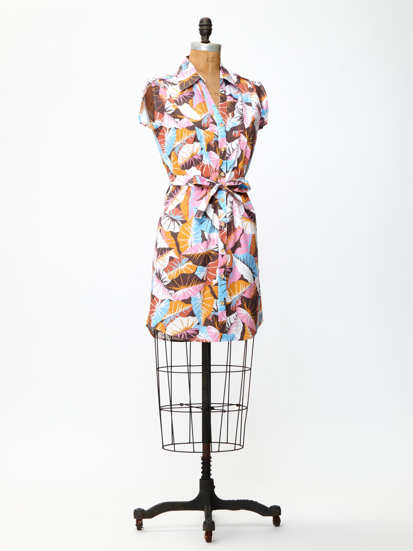 Shirtdress Camoleaf Pink + Mustard