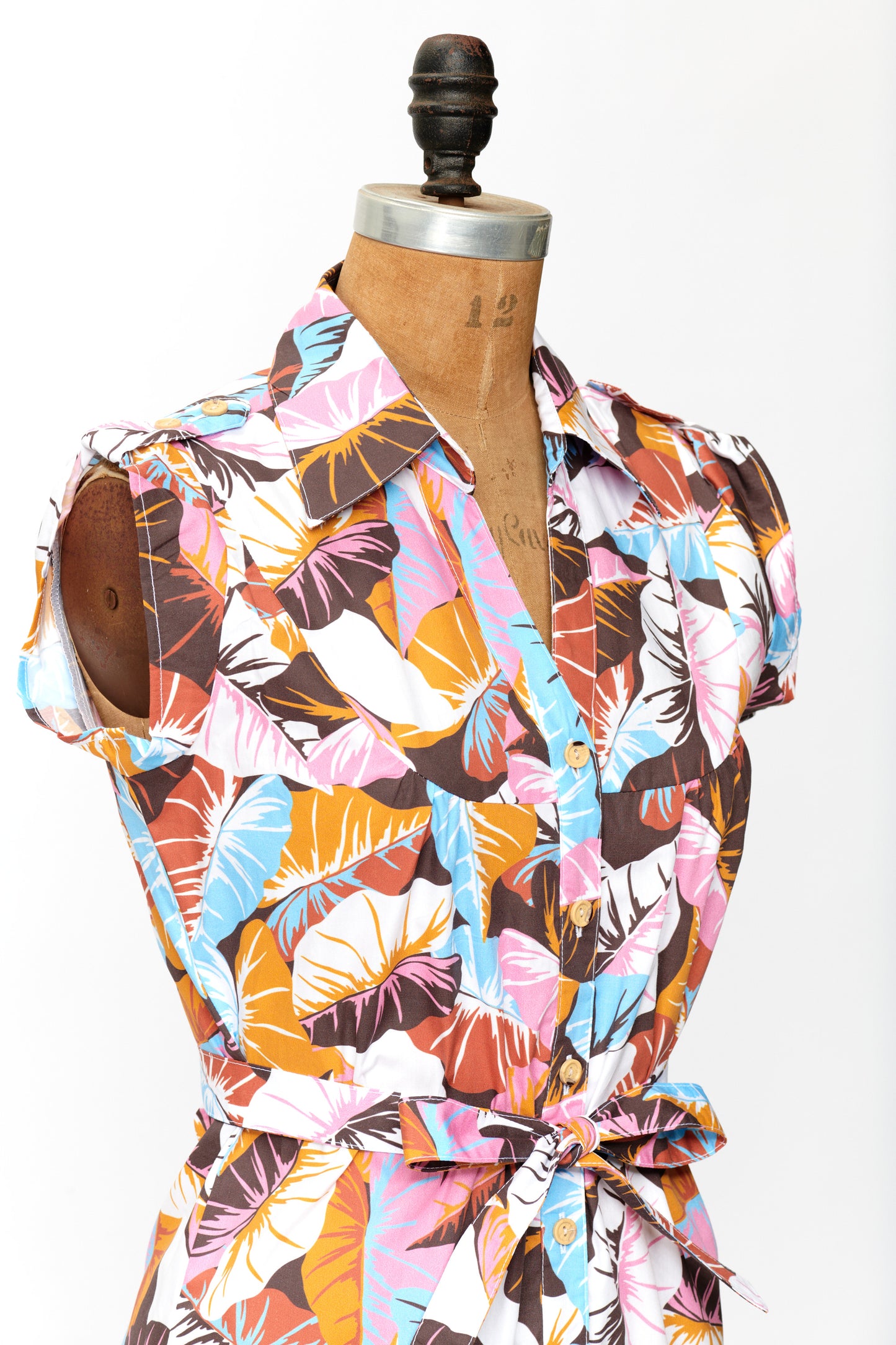 Shirtdress Camoleaf Pink + Mustard