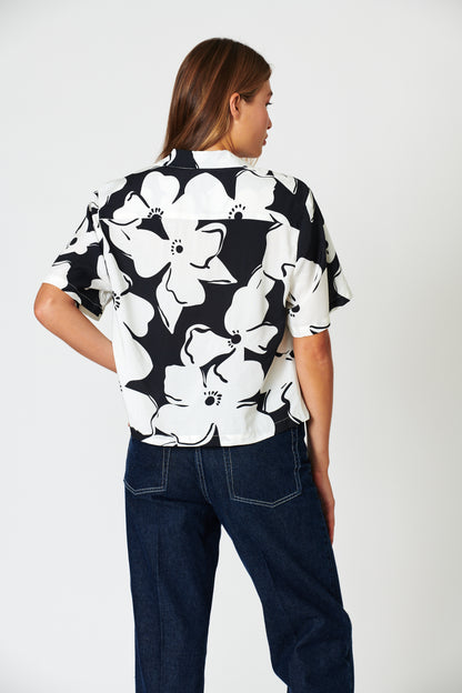 Magnolia Black Ladies Camp Shirt