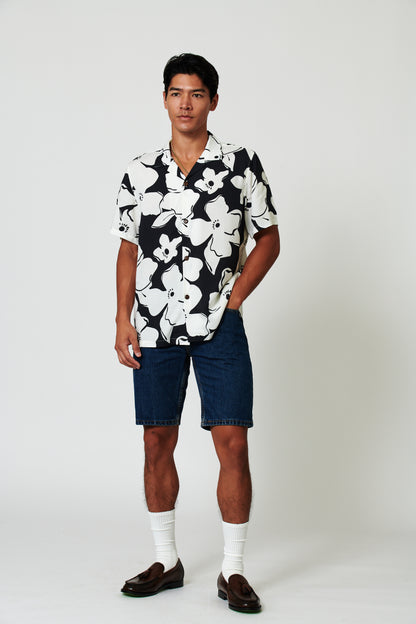 Magnolia Black Camp Shirt