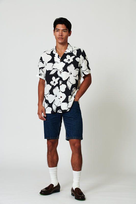 Magnolia Black Camp Shirt