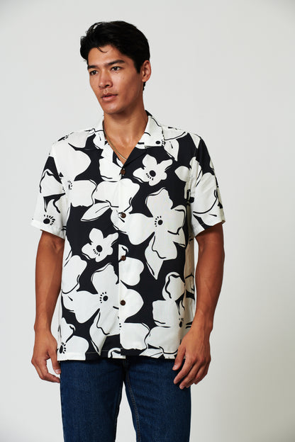 Magnolia Black Camp Shirt